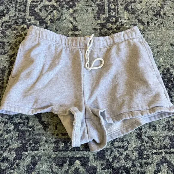 Aritzia TNA Cozy Gray Sweat Shorts Lounge Casual With Pockets Cotton - Picture 2 of 11